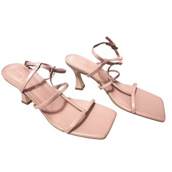 MARC FISHER LTD NWOT Size 8M Pink Dennie Square Toe Strappy Mid Heel Sandals - Picture 6 of 9
